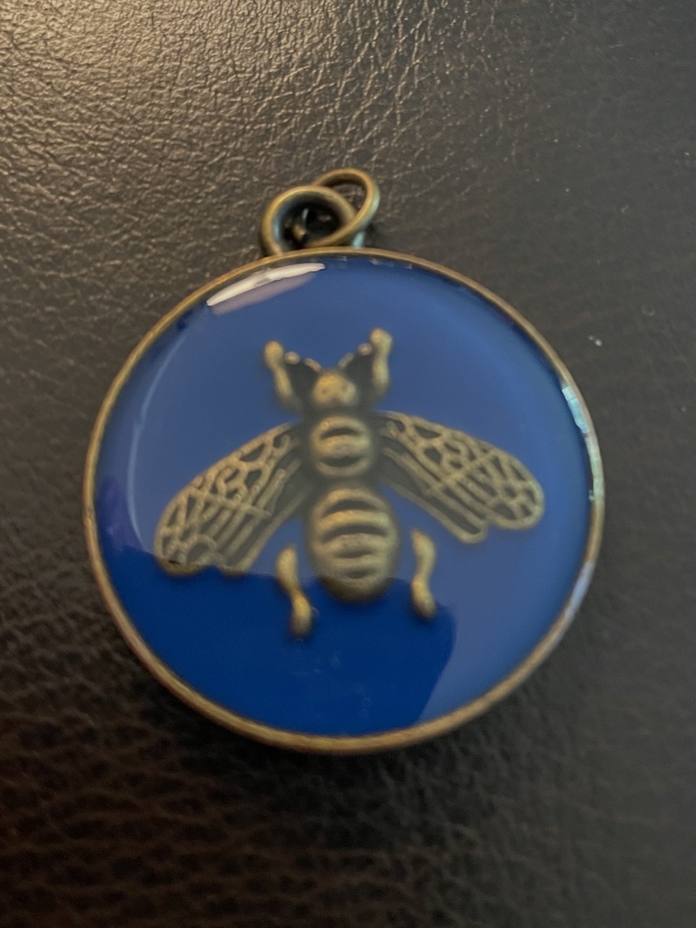 Gucci authentic blue Bee Pendant Necklace Charm